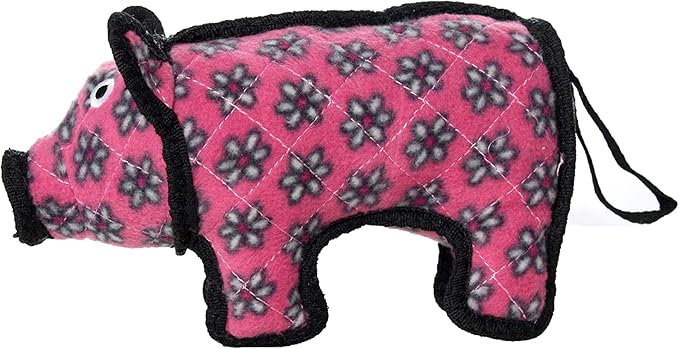 TUFFY - World's Tuffest Soft Dog Toy -Barnyard- Multiple Layers. Made Durable, Strong & Tough. Interactive Play (Tug, Toss & Fetch). Machine Washable & Floats. (Pig, Jr 2 Pack)