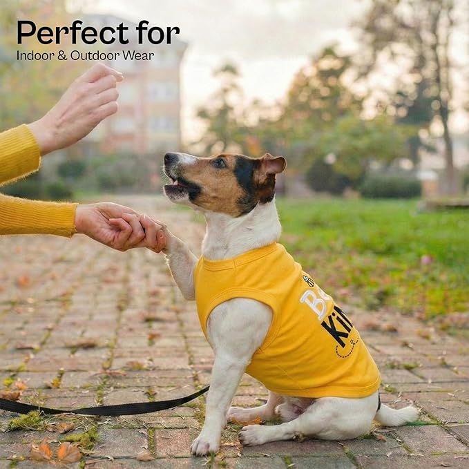 Parisian Pet Dog Shirt – 100% Cotton Shirts for Medium Dogs – Sleeveless Puppy Vest – Lightweight and Breathable Pet Apparel – Soft Pullover Summer Dog Clothes - Stretchy T Shirts for Dogs