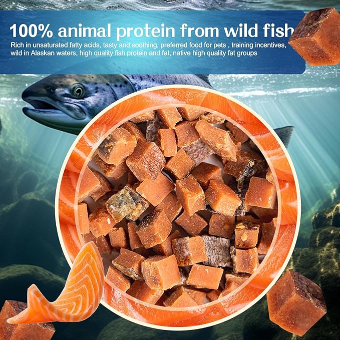 Delicious Salmon Jerky Dog Treats - Freeze Dried & Protein-Packed Biscuits for Your Beloved Pet 3.53 oz