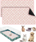 Bissap 2 Packs Guinea Pig Cage Liners, 47''X24'' Washable Guinea Pig Pee Pads Non Slip Reusable Fast and Super Absorbent Bedding for Small Animals Rabbit Hamster Chinchillas Rat - Pink