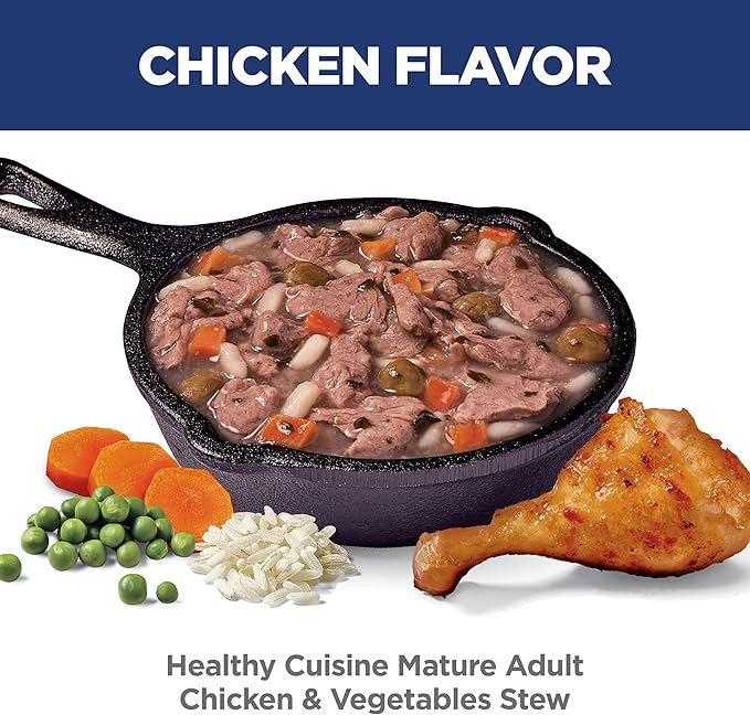 Hill's Science Diet Senior Adult 7+ Healthy Cuisine Wet Dog Food, Chicken & Vegetables Stew, 2.8 oz Pouch, 24-Pack