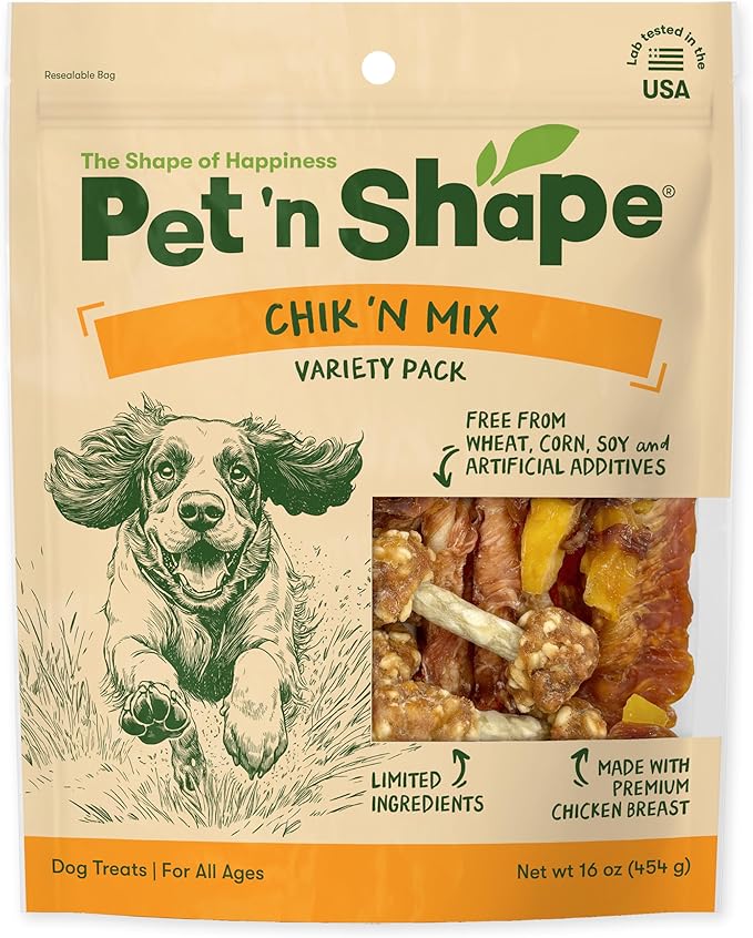 Pet ‘n Shape - Chik ‘n Mix Variety Pack – Natural Chicken Puppy Treat Mix, Dog Rewards and Snacks – 16 Ounces