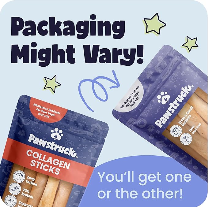 Pawstruck Natural Large 10-13” Beef Collagen Braids for Dogs – Long-Lasting Rawhide & Bully Stick Alternative, with Chondroitin & Glucosamine – 3 Pack