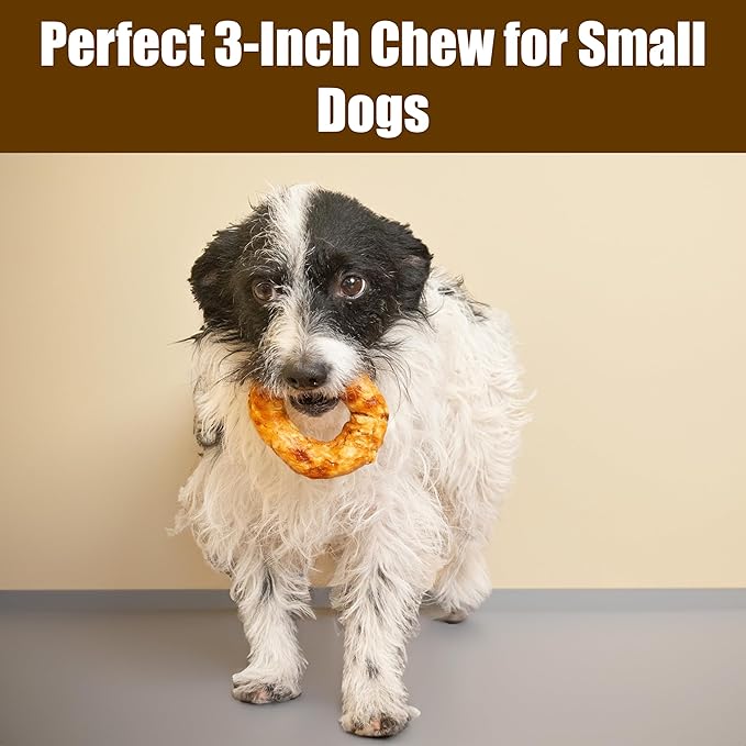 Fieldcrest Farms Nothin’ to Hide Bagel Beef Flavor – Collagen-Based Rawhide Alternative Dog Chews for Small Dogs Up to 25 lbs, Highly Digestible, Promotes Healthy Teeth & Gums, 3-Inch, 2 Pack
