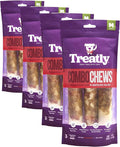 Combo Chews Beefhide Rolls 7" w/Beef Meat Wrap Dog Chew Treats - 3 Count/4 Pack