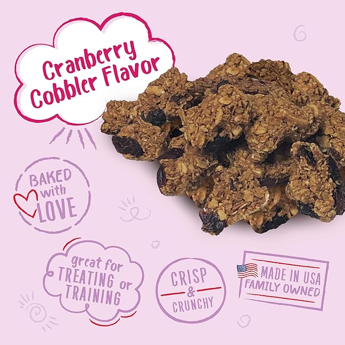 Charlee Bear Bearnola Bites Dog Treats, Cranberry Cobbler Flavor, 8oz (Pack of 2)