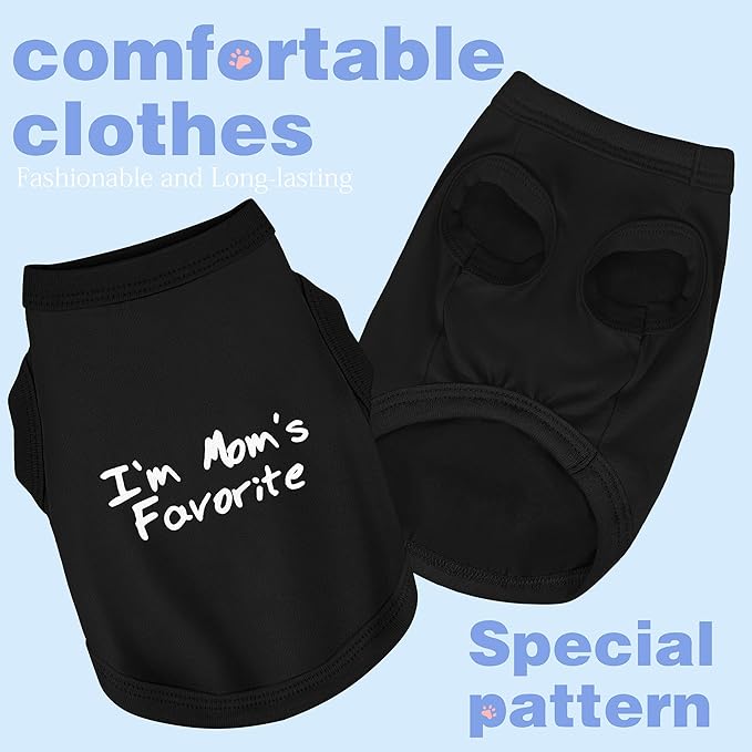 Cozy Sleeveless Canine Wear Dog Clothes, Soft, Lightweight, and Breathable Cotton Dog Shirt with I'm Mom's Favorite Print.Vest Tank Top Ideal for Small, Medium, and Large Breeds Light Pink M
