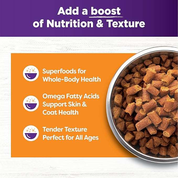 Wellness Bowl Boosters Tender Toppers, Dog Food Topper for Small, Medium, & Large Breeds, Grain Free, Natural, Turkey & Chicken, 2 Pound Bag (Pack of 1)