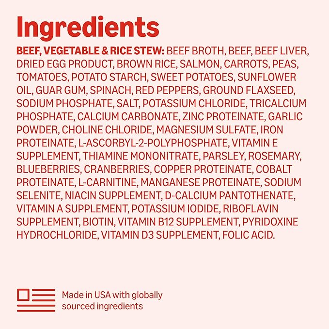 Amazon Basics Wet Dog Food, Stew Variety Pack, Beef Vegetables Rice & Chicken Vegetables Rice, 12.5oz can, (6 cans of Each Flavor, 12 cans in Total)