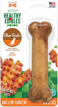 Nylabone Healthy Edibles Natural Dog Chews, Long Lasting Bones for Dogs, Bacon Flavor Dog Treats, Medium (1 Count)