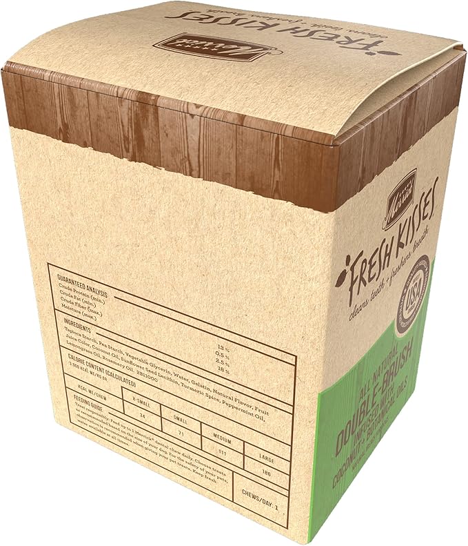 Merrick Fresh Kisses Dental Chews Infused with Coconut and Botanical Oils, Medium Dog Chews for Dogs 25-50 lbs, 1.88 lb Box