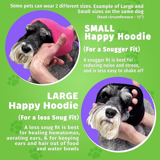 Happy Hoodie The Original Dog & Cat Calming Band - American Brand - Anxiety Relief/Noise Protection-Grooming-Thunder-Fireworks (Small, Blue) - Since 2008
