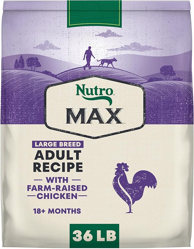 Nutro Max Dry Dog Food, Adult Dog Food Dry Recipe for Large Breeds with Farm-Raised Chicken, 36 lb. Bag