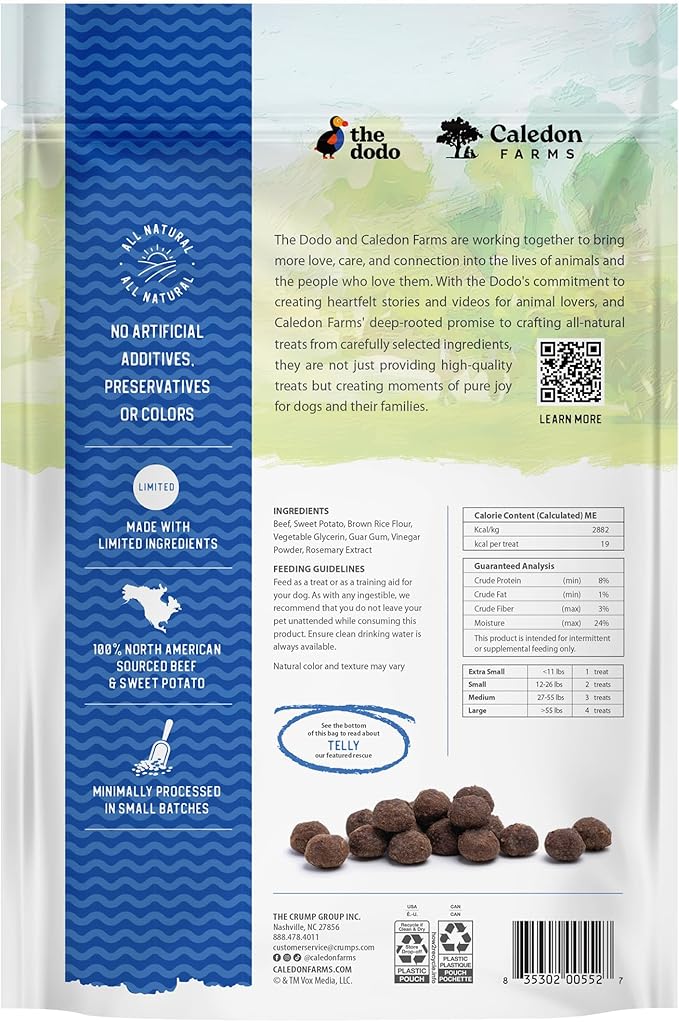 Caledon Farms The Dodo Baked Bites Beef & Sweet Potato 9.35 oz, Dog Treats