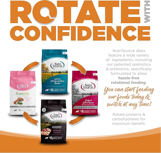 NutriSource Adult Dog Food, Made with Lamb & Rice, with Wholesome Grains, 15LB, Dry Dog Food