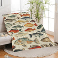 Fish Throw Blanket Fish Gifts for Kids Girls Boys Adults Women Men Soft Cozy Warm Plush Fluffy Fuzzy Fleece Blanket Birthday Festival Decor 60''X80''