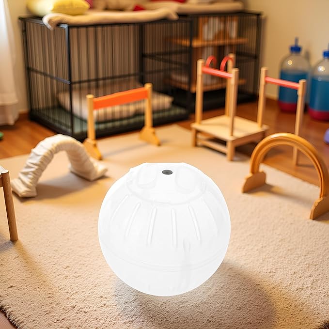 White-Transparent Silent Exercise Ball,Plastic Spinner Hamster Running for Sugar Gliders Small Mice Gerbils Hamster,Exercise Ball Small Animals,Diameter 10 cm