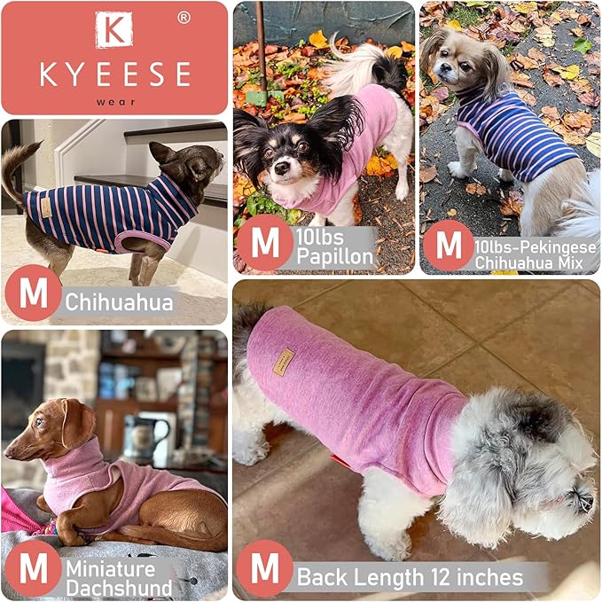 KYEESE 2Pack Dog Sweater Soft Dogs Clothes Warm Pets Clothes Turtleneck Pets Coats Dog Sweaters for Small Dogs Girl Pullover Small Pet Sweaters Stretchy Pet Sweatshirt