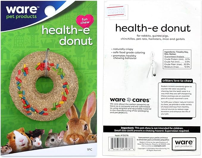 3 Pack of Health-E Donut Small Animal Chews