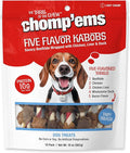 CHOMP 'EMS Five Flavor Kabobs Dog Treats - Beefhide Chewstick - High Protein Dog Chews, 15 Count