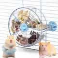 VCEPJH Rat Foraging Toy Interactive Slow Feeder with Transparent Rotating Treat Dispenser Wheel for Enrichment Activities Pet Rat Cage Accessories Ideal for Syrian Hamster Gerbil Mice (Blue)
