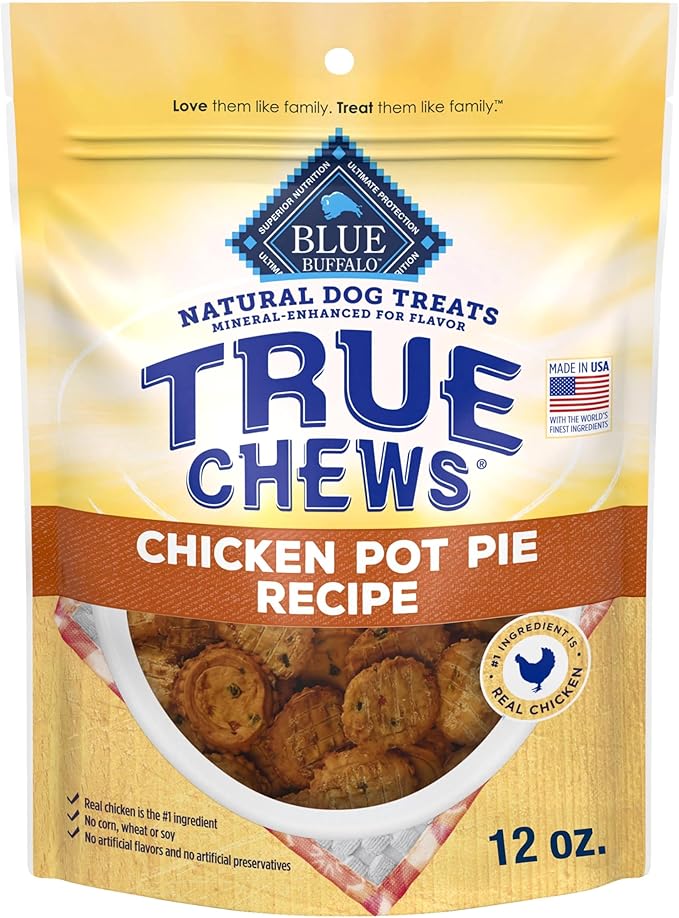 Blue Buffalo True Chews Dog Treats Made in the USA with Natural Ingredients Chicken Pot Pie