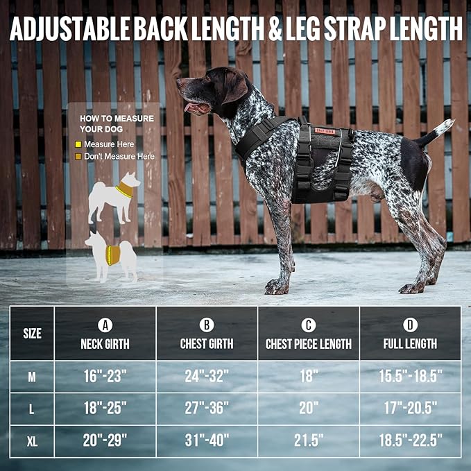 OneTigris Breathable Dog Lift Harness for Large Medium Sized Dogs, Dog Sing for Large Dogs Hind Leg, Dog Hip Support Brace Front Leg Support Vrace