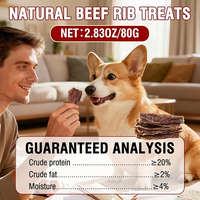 2.83 OZ Beef Esophagus Dog Treats,Single Ingredient All Natural Healthy Chews for Dogs,High Protein Long Lasting Chews for Small & Large Dogs (2.83 OZ)