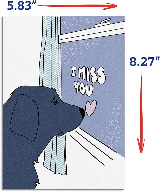 Poochie Post Edible Greeting Card for Dogs, Bacon-Flavored Dog Treat Gift with Edible Ink Pen, "I Miss You" Design, Gluten & Grain Free, Made in USA