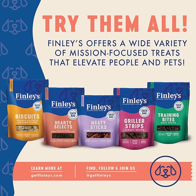 Finley's Salmon Hearty Bites, Soft & Chewy Treats for Dogs, Nutrient Packed, Sweet Potato & Flax Seed,12oz, 1 Pack