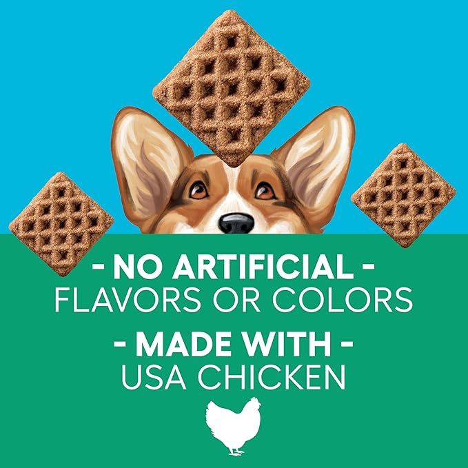 Newman's Own Chicken Recipe Woofles Waffle Dog Treats, 10 oz Bag (Pack of 6) — Limited Ingredients, Made with U.S. Farm Raised Chicken, No Artificial Flavors or Colors, Training Rewards, Made in USA