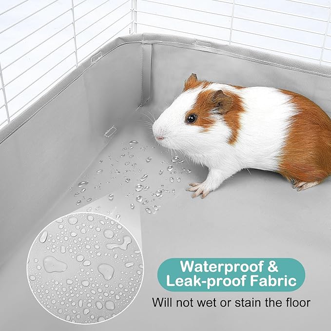 Glittme Guinea Pig Cage Liner, Waterproof Liner for Guinea Pigs, Guinea Pig Bedding with Tarp Bottom for Grid Cage, Cage Liners for Guinea Pig, Bunny, Hamster, Rabbit,Not Include Cage,47 * 24 inches