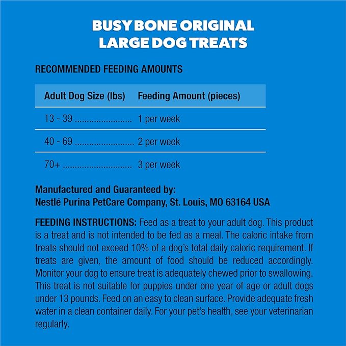Purina Busy Bone Adult Dog Chew Bone Treats, Original - 6 ct. Pouch