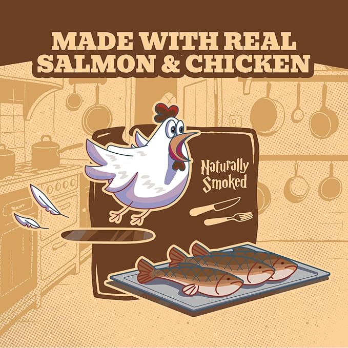 Smoked Salmon Jerky Dog Treats – Real Salmon as #1 Ingredient, High-Protein Tender Strips, Naturally Smoked Flavor, Grain-Free (8.8 oz / 250 g)
