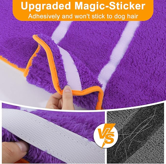 Bienbee Dog Bathrobe, Quick Drying Super Absorbent Dog Robes for After Bath, Warm Keeping Dogs Towel, Dogs Bath Supplies, Dark Purple XL