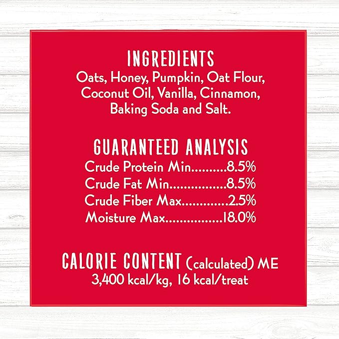 Charlee Bear Bearnola Bites Dog Treats, Pumpkin Spice Flavor, 8oz (Pack of 2)