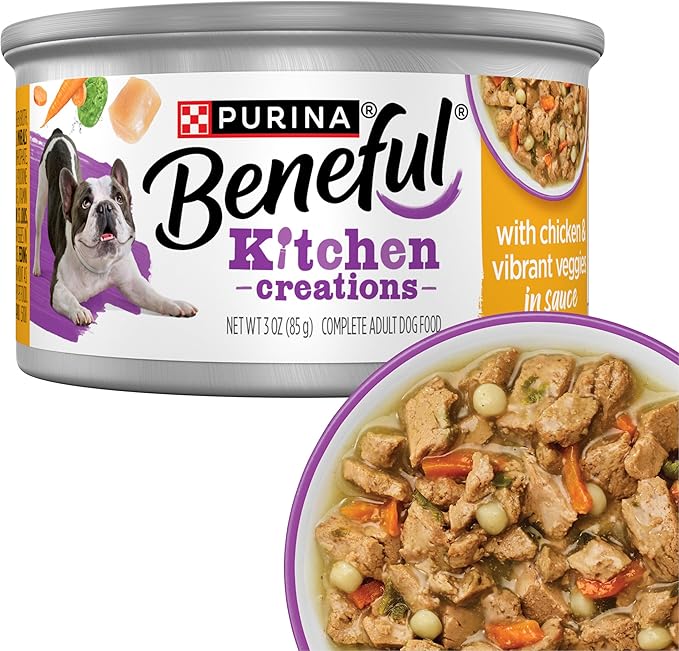 Purina Beneful Kitchen Creations With Chicken and Vibrant Veggies in Sauce Wet Dog Food - (Pack of 12) 3 oz. Cans