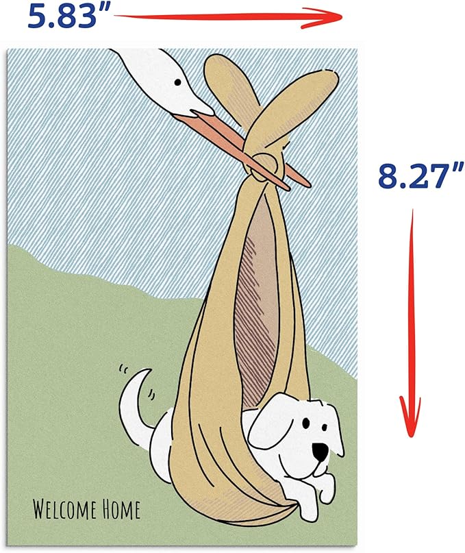 Poochie Post Edible Greeting Card for Dogs, Bacon-Flavored Dog Treat New Puppy Gift with Edible Ink Pen, "Welcome Home" Design, Gluten & Grain Free, Made in USA