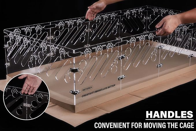 Acrylic Guinea Pig Cages - 3x2ft Small Animal Cage | DIY Extendable | Easy-to-Clean Disposable Bottom (Without Lid)
