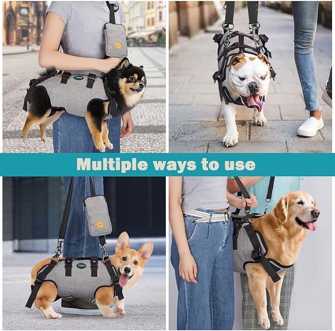 Ownpets Dog Sling Harness, Outdoor Sling Bag for Spine Protection, Whole Body Support, Support Vest to Assist Aged Dogs, Outdoor, M