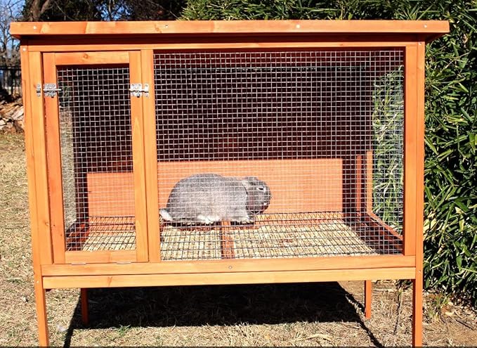 Zylina Rabbit Hutch 46" (L) X 25.6"(W) X 43.3" (H)