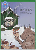 Poochie Post Holiday Edible Greeting Card for Dogs, Bacon-Flavored Christmas Dog Treat Gift with Edible Ink Pen, "Happy Holidays Frenemy" Design, Gluten & Grain Free