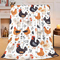 Chicken Blanket Rooster Chicken Throw Blanket Gifts for Kids Girls Boys Adults Women Man Super Soft Cozy Plush Fluffy Fuzzy Fleece Blanket Decor 40''X50''