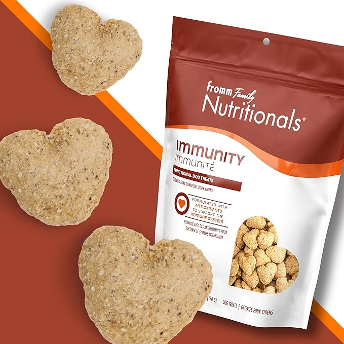 Fromm Family Nutritionals Immunity Functional Dog Treats - Premium Dog Treats for Immune Support - Contains Cranberry, Blueberry, Turmeric, Cinnamon, Vitamin C & Vitamin E - 6 oz Bag