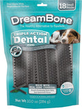 DreamBone Triple Action Dental Sticks Charcoal, 18 Count, Rawhide-Free Chews for Small and Medium Sized Dogs Freshens Breath