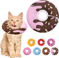 Seyezo Cat Cone Collar Soft, Adjustable Cat Recovery Collar Kitten Cones to Stop Licking, Cute Donut E Collar After Surgery, Elizabethan Kittens Protective Cones After Spay (Chocolate, Small)
