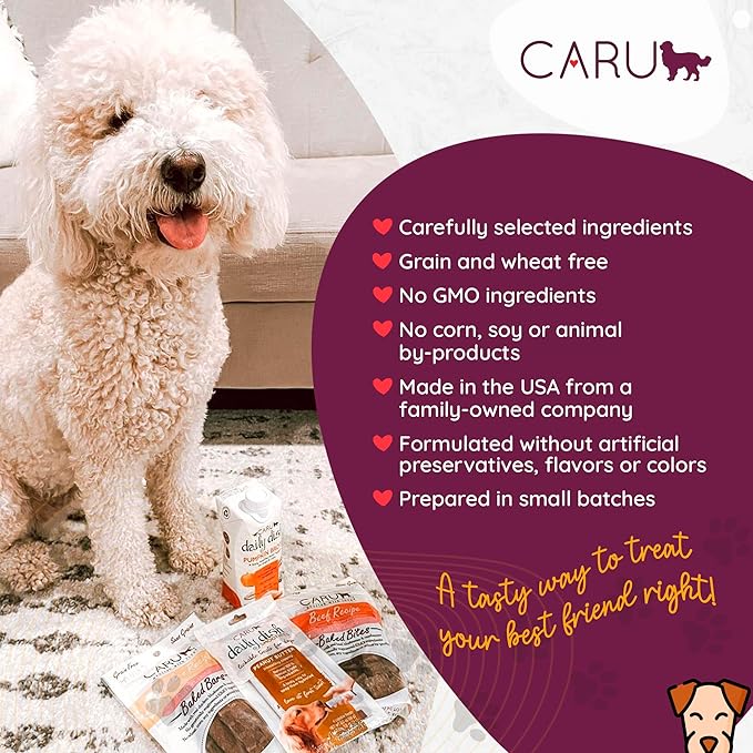 Caru - Soft n’ Tasty Baked Bites - Chicken Bites Dog Treats - Flavorful Training Treats - 4 oz Bags - Pack of 3