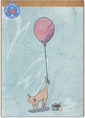 Poochie Post Edible Birthday Greeting Card for Dogs, Bacon-Flavored Dog Treat Birthday Gift with Edible Ink Pen, "Balloon" Design, Gluten & Grain Free, Made in USA