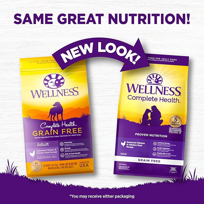 Wellness Complete Health Dry Dog Food, Grain-Free, Natural, Chicken Recipe, (24-Pound Bag)