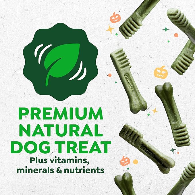 Greenies Veterinarian-Recommended, Limited-Edition Natural Dental Dog Treats Large Size, Pumpkin Spice Flavor, 12 oz. Pack, 8 Count